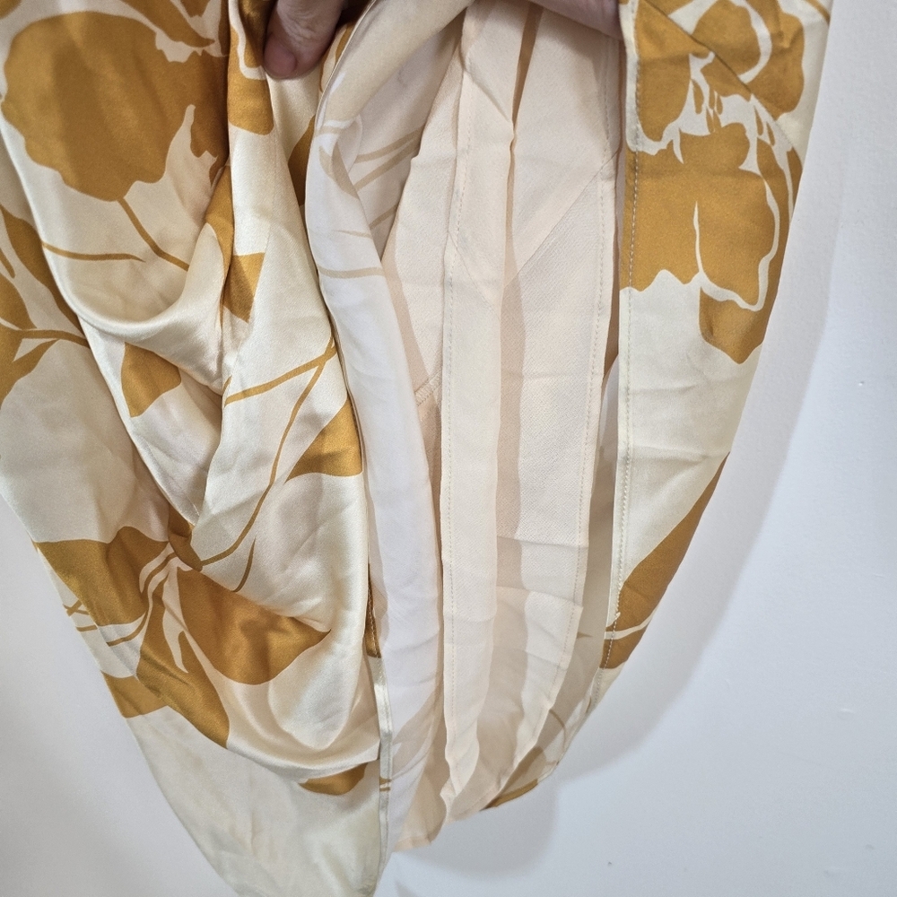 Reformation Anaiis 100% Silk Gold Floral Maracuya Maxi Dress 8 New - Picture 9 of 12